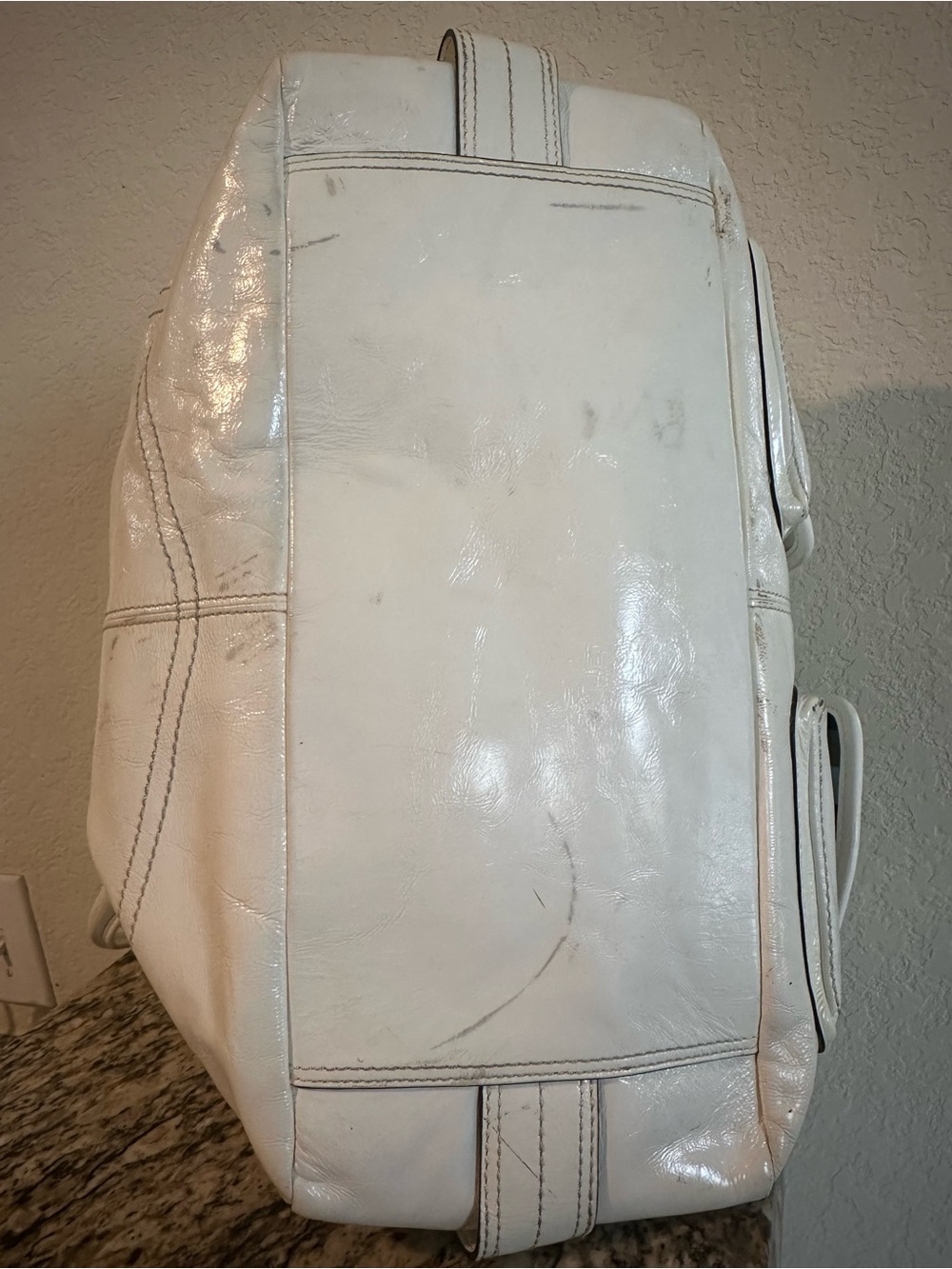 COACH Archive Limited Edition Legacy Stripe Leather Satchel Bag withe White Rare - Picture 7 of 15